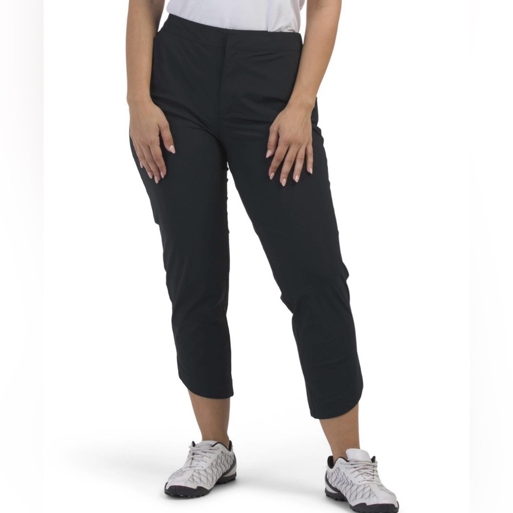 Tommy Bahama Womens Golf Pants Tulip Cuffs Black Pockets Stretch Size XS NWT